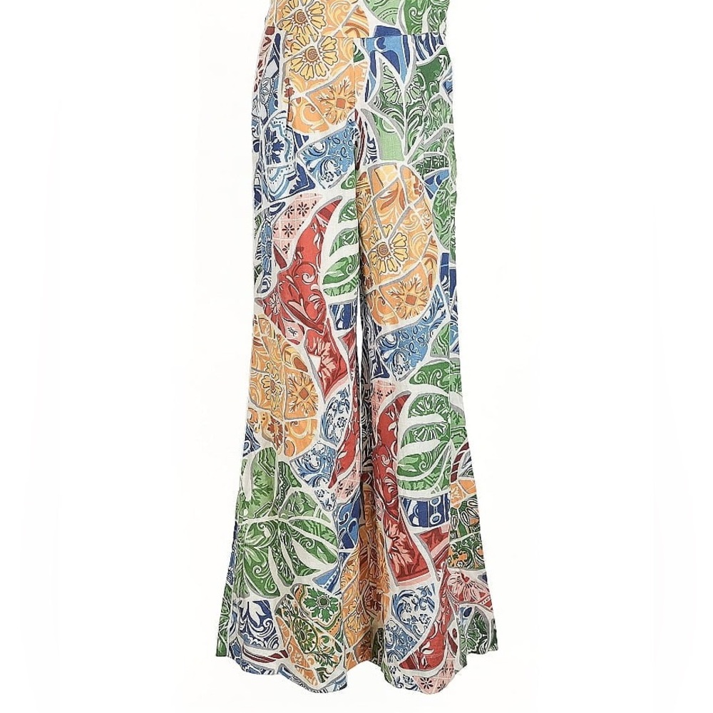 FARM Rio Tropical Tile Linen Pants Multi